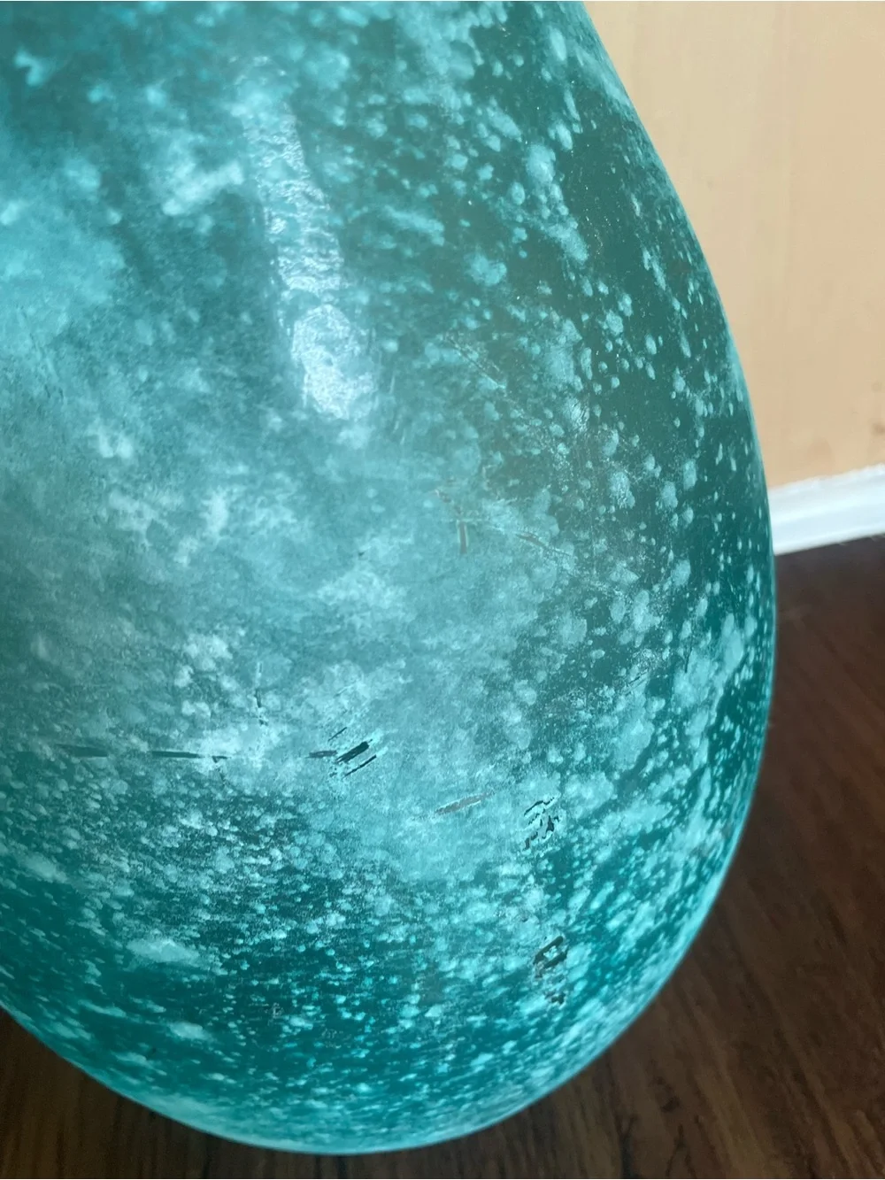 HandMade READ Vidrios San Miguel 100% Recycled Glass 16” Vase Made In Spain Aqua